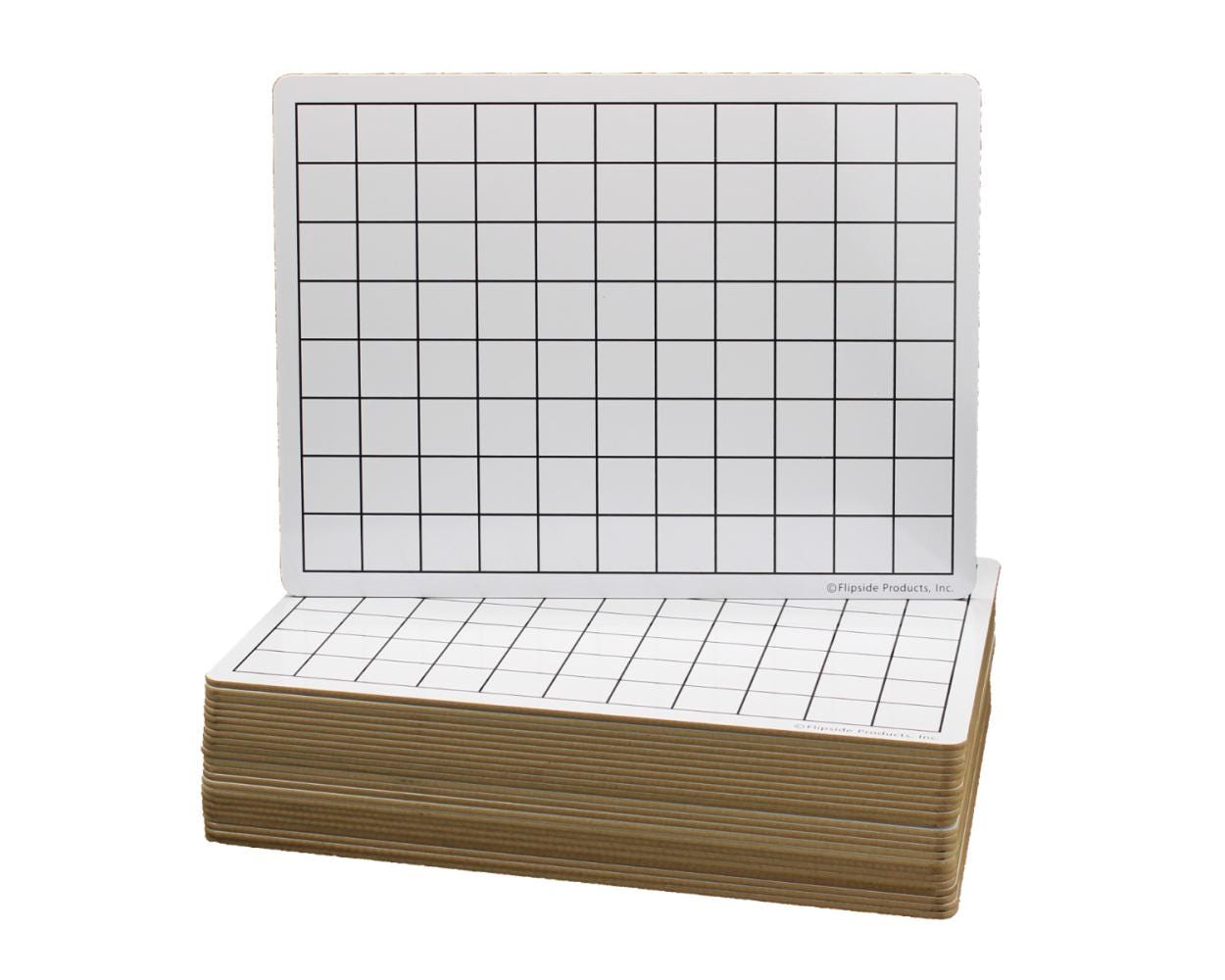 Image for Flipside Dry Erase Double-Sided Boards with 1 Inch Square Grid, 9 x 12 Inches, Pack of 24 from School Specialty